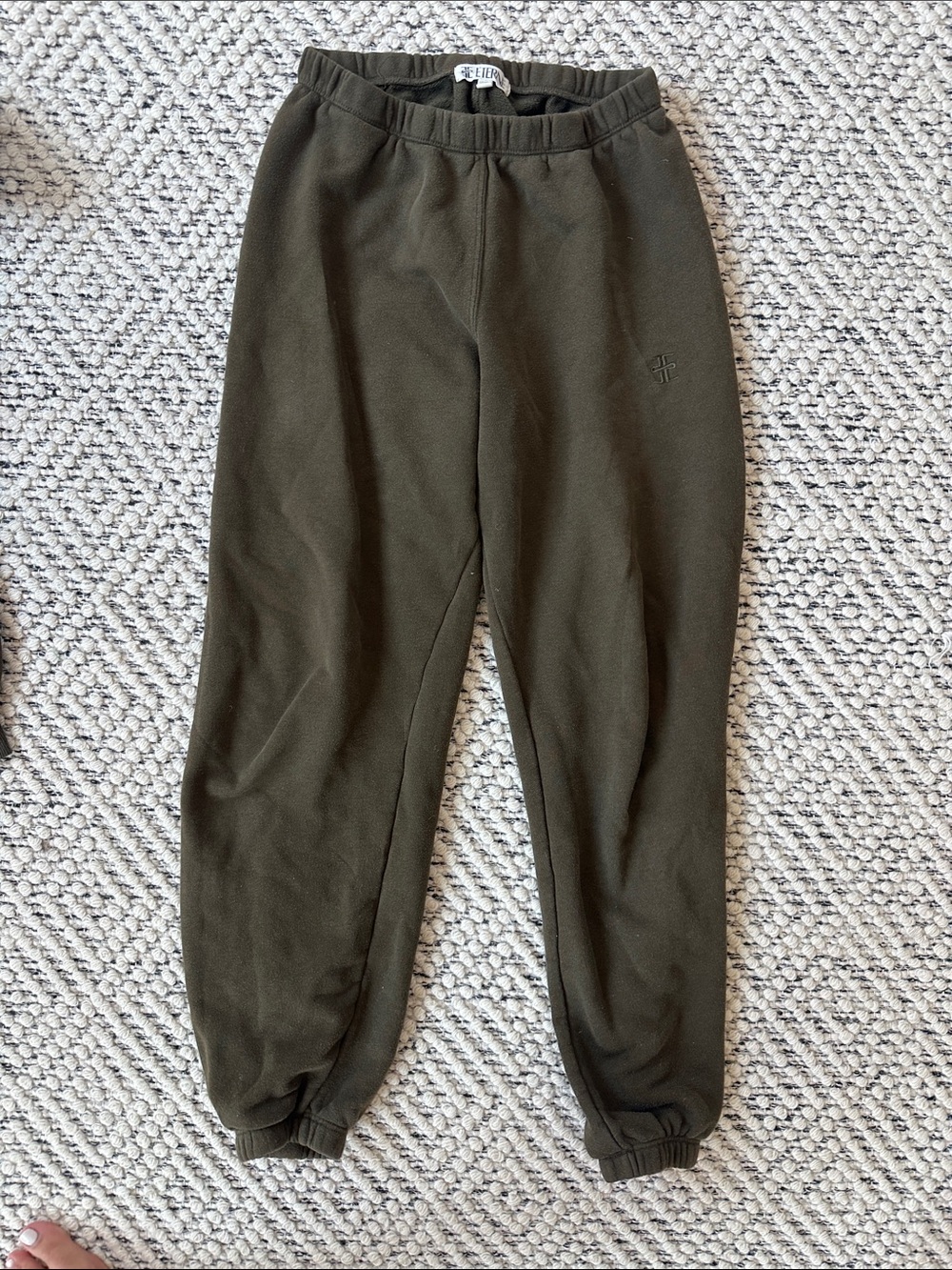 Eterne Olive Green Cropped Quarter-Zip & Jogger Set - Picture 5 of 6
